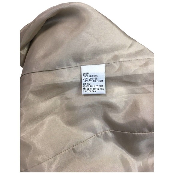 Vintage Talbots Blazer Lined Pockets Notched Collar Career Womens Tan 14 - Picture 5 of 10